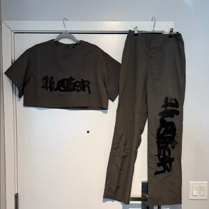 Fashion Nova Olive Green Two-Piece Set